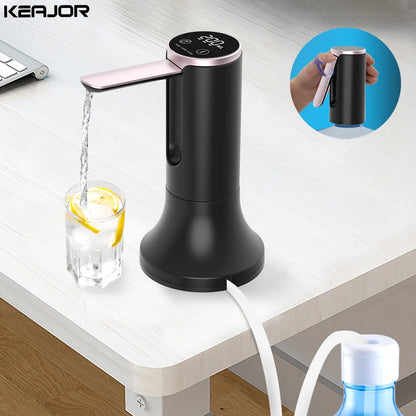 Bomba Elétrica Recarregável para Galão de Água – Dispensador Dobrável Automático para Garrafas de 19 Litros