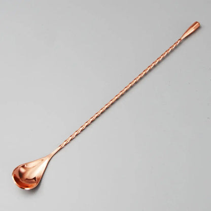 Agitadores de Cocktail em Aço Inoxidável – Kit de Colheres para Bartender com Cabo Longo