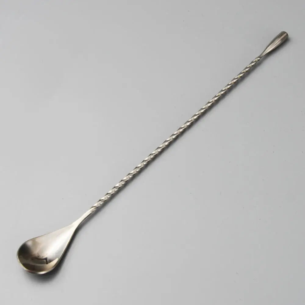 Agitadores de Cocktail em Aço Inoxidável – Kit de Colheres para Bartender com Cabo Longo