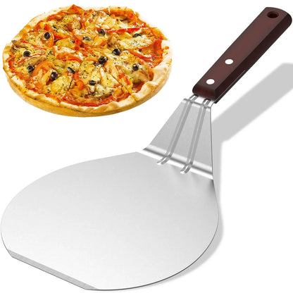 Pá de Pizza Antiaderente com Cabo de Madeira – 6.5"/10"/12" Polegadas | Bandeja de Transferência para Pizza, Bolo e Pães
