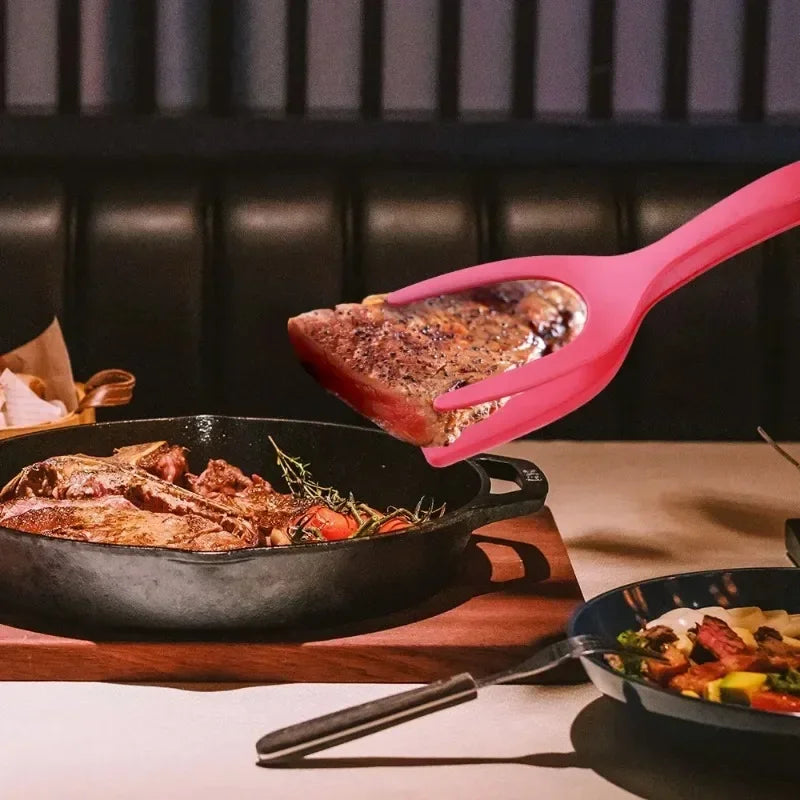 Espátula Pinça de Silicone 2 em 1 – Praticidade e Versatilidade na Cozinha